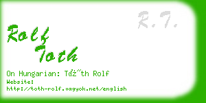 rolf toth business card